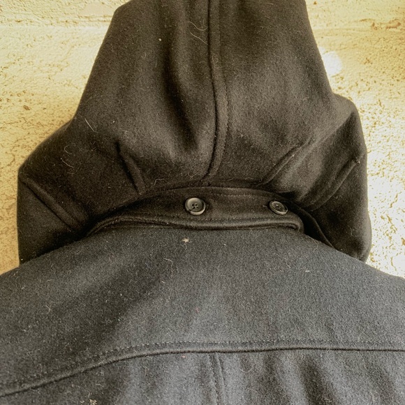 GAP Wool Button Up Pea Coat with Removable Hood - Picture 5 of 5